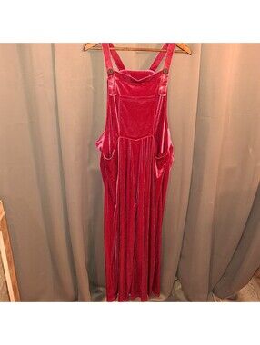 Shein Curve 3XL Pink Velvet Overalls